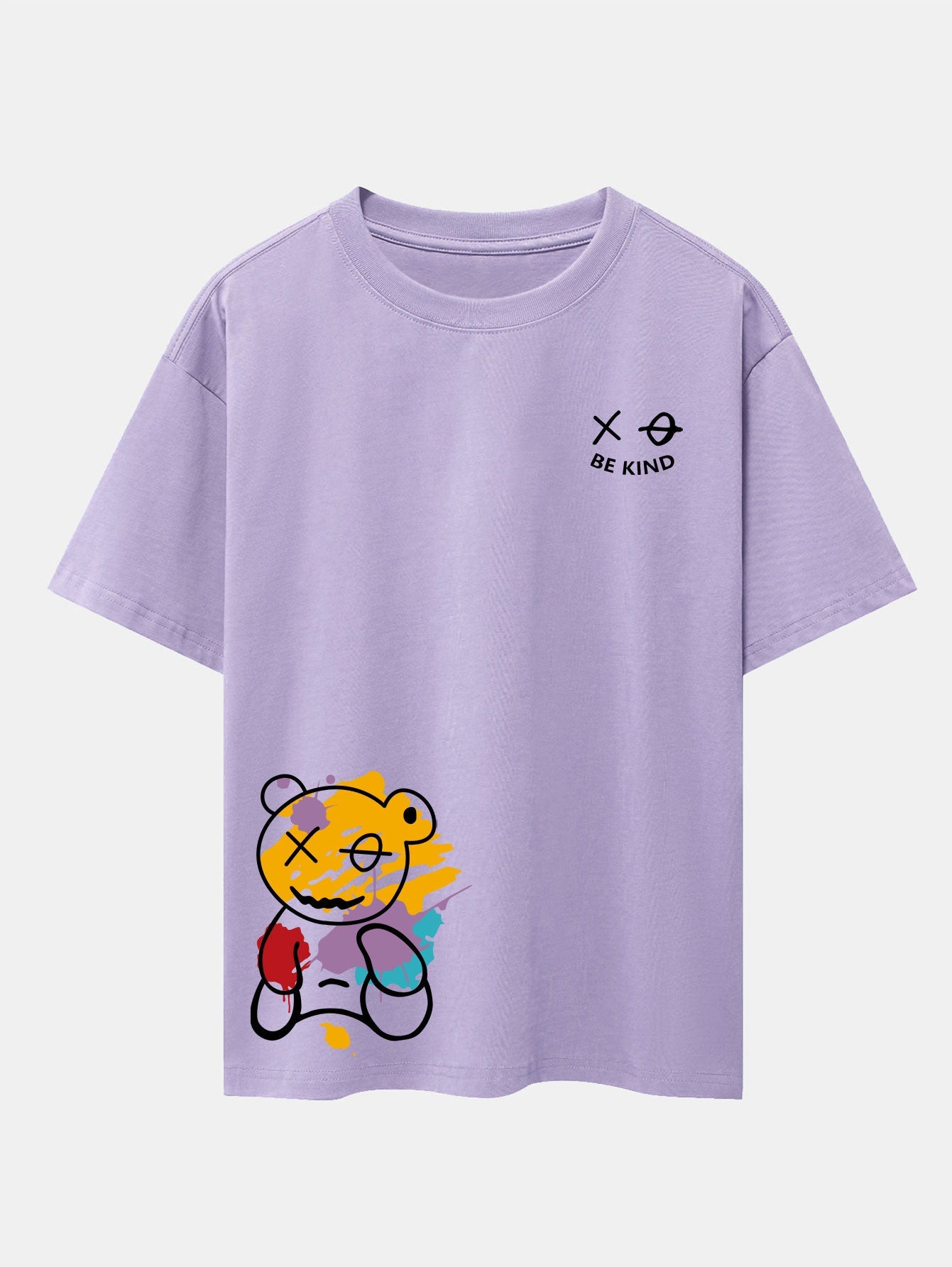 Perfeko™ Oversize T-Shirt – Graffiti Bear Print mit Drop-Shoulder-Design