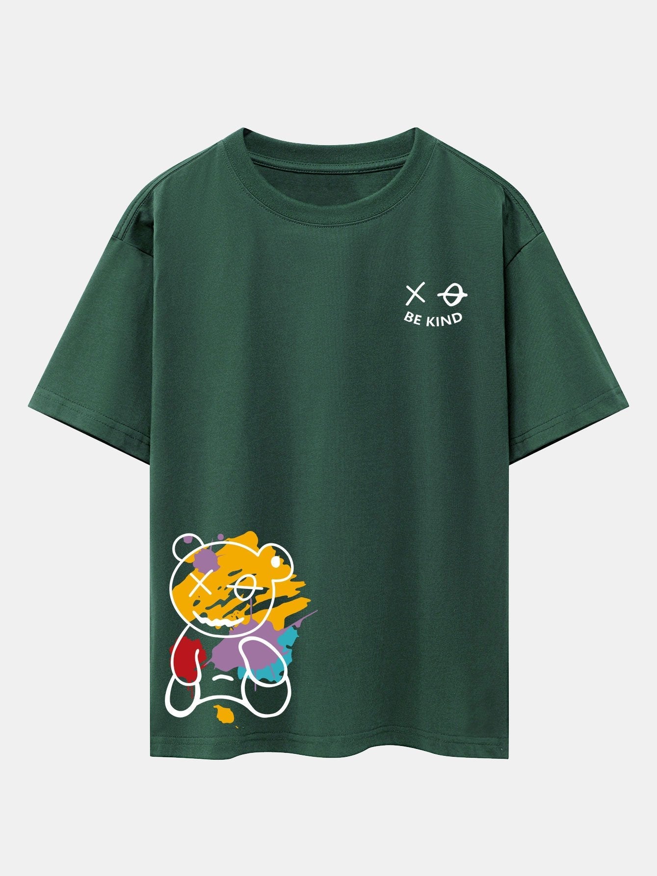 Perfeko™ Oversize T-Shirt – Graffiti Bear Print mit Drop-Shoulder-Design